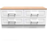 Elmley Ready Assembled 4 Drawer Bed Box - White Ash / Oak
