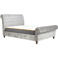Birlea Castello Bed Steel Crushed Velvet - Grey / Double