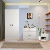 Riano Trio Bedroom Set - White / 76cm / MDF