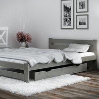 Solid Pine Wood Xiamen Bed Frame - grey / Small Double