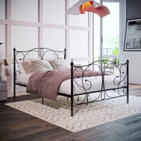 Barcelona Metal Bed - Black / Double