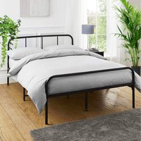 King Size Bed Frame with Rounded Headboard  - Black