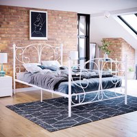 Barcelona Metal Bed - White / Small Double