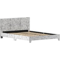 Victoria Fabric Bed - Silver Velvet / Double