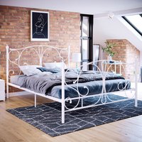 Barcelona Metal Bed - White / King