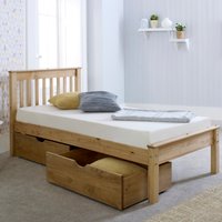Chester Pine Wooden Bed - Oak / Single