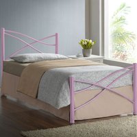 3FT Pink Metal Bed Frame  - Pink