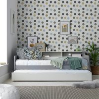Tyler Grey And White Guest Bed And Trundle - Grey / Bed And Trundle With Orthopaedic Mattresses