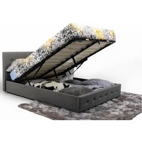 Bath Ottoman Gas Lift Fabric Storage Bed in Grey (5FT King)  - Grey