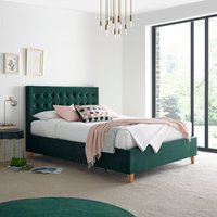 Kingham Green Velvet Ottoman Bed  Green  Double | Bed Sava