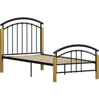 Venice Metal and Wood Bed - Black / Single