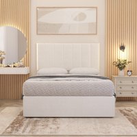 Austin Plush Velvet Orthopaedic Divan Bed Set Hybrid Mattress and Headboard - White / Super King