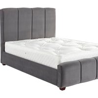 Chloe Panel Luxury Crushed Velvet Upholstered Bed Frame - Steel / Double