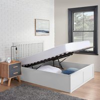 Wooden Ottoman Bed With Storage - White / Double / 44kg / No