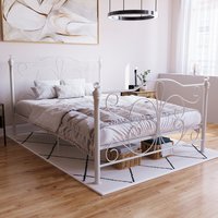 Chicago Metal Bed Frame  White  Double | Bed Sava
