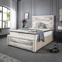 Coast Design Luxury Velvet Upholstered Bed Frame  Alabaster and Cream  King | Bed Sava