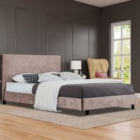 Truffle Crushed Velvet Bed Frame  - Double