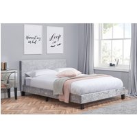 Berlin King Bed - Steel Crushed Velvet