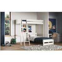 Tera High Sleeper With L Shaped Single Bed White - White