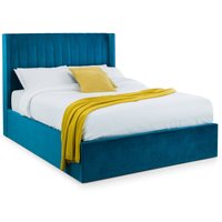 Langham Scalloped Headboard Storage King Size Bed - Teal - Teal