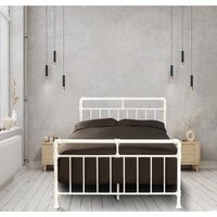 Nightingale White Industrial Metal Bed Frame - White