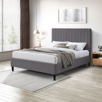 Aster Velvet Bed Frame - Grey / King