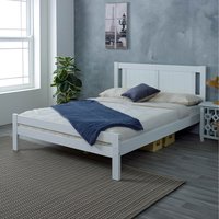 Wooden Slatted Glory Wooden Bed Frame - White / Double