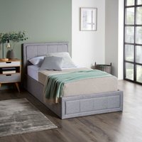 Ottoman Bed With Deluxe Hybrid Mattress - Grey / Single