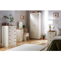 Warwick Ready Assembled 4 Piece Bedroom Set - Cream Ash & Modern Oak