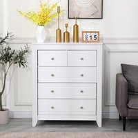 HMD White Wooden Bedroom 3 or 4 Pieces Set - White / 79cm / 40cm / 30kg / Chipboard with melamine paper.