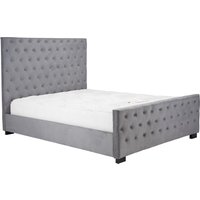 Birlea Marquis Fabric Bed Grey Velvet - Grey / Double