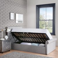 Ottoman Storage Bed Side Lift Sleigh Bed - Grey / Single / Yes