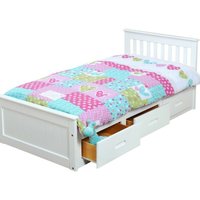 Factory Seconds Mission Storage Single Bed  - Satin White