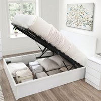 Oslo Double Ottoman Bed - White