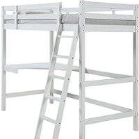 Wooden Study Bunk Bed (With Mattress) - white  / Frame + F10 mattress / 173cm