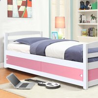 3ft Single Wooden Storage Bed - Pink