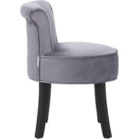 Velvet Dressing Chair Bedroom Makeup Stool Footstool - Grey