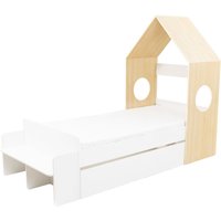 Cody 1 Drawer House Bed  White and Pine Effect | Bed Sava