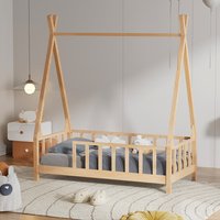 Solid Wood Kids Bed Frame - Log color