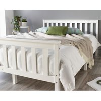 Aspire Atlantic Wood Bed Frame in White - White Painted Finish / Small Double