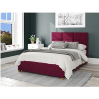 Caine Plush Velvet Ottoman Storage Bed - Berry / Small Double
