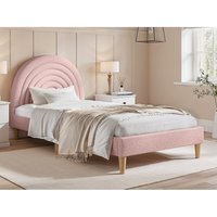 Ava Boucle Bed - Pink / Single