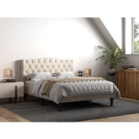 Barkby Fabric Bed Beige - Beige / Double