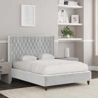 Manhattan Double Floor Standing Chesterfield Headboard - Silver