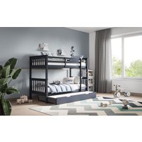 Wooden Zoom Bunk Bed With Trundle Grey - Goosewing Grey