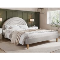 Ava Boucle Bed - Grey / Double