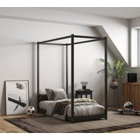 Zara Four Poster Bed Frame - Black / Single