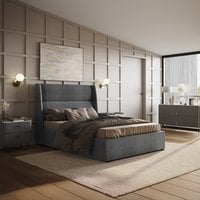 Rumba Ottoman Bed Grey Double - Grey