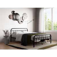 Compton Black Metal Bed Double  Black | Bed Sava