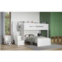 Stepaside L Shaped Bunk Bed - White